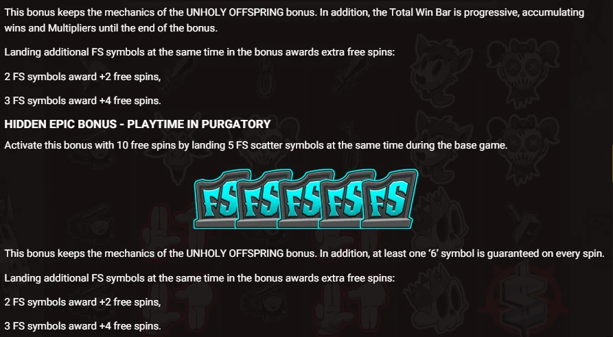 Play for 6 bonus features info screen showing all features available to explore in demo mode